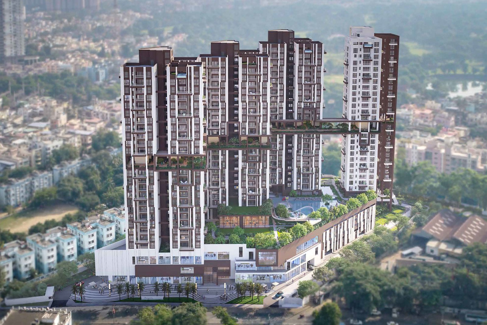 Sanctuary Tollygunge G+29 Sky Towers Exterior Elevation